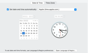  go to the Apple menu > System Preferences > Date & Time 